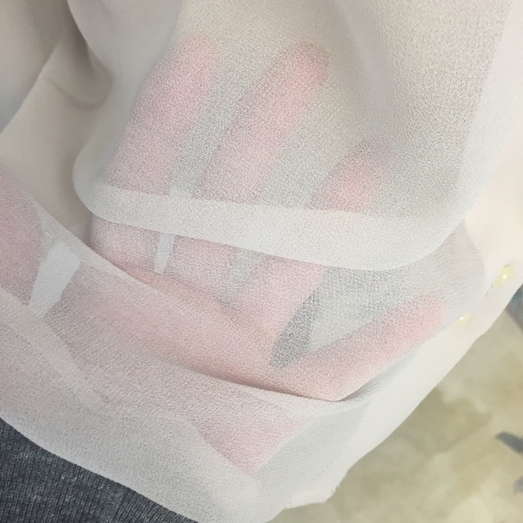 GAP Ivory Sheer Blouse, Size 8 - Picture 6 of 10